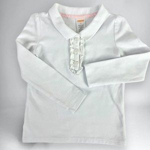 Gymboree Toddler Girls White Long Sleeve Top Size 2T Cotton Blend